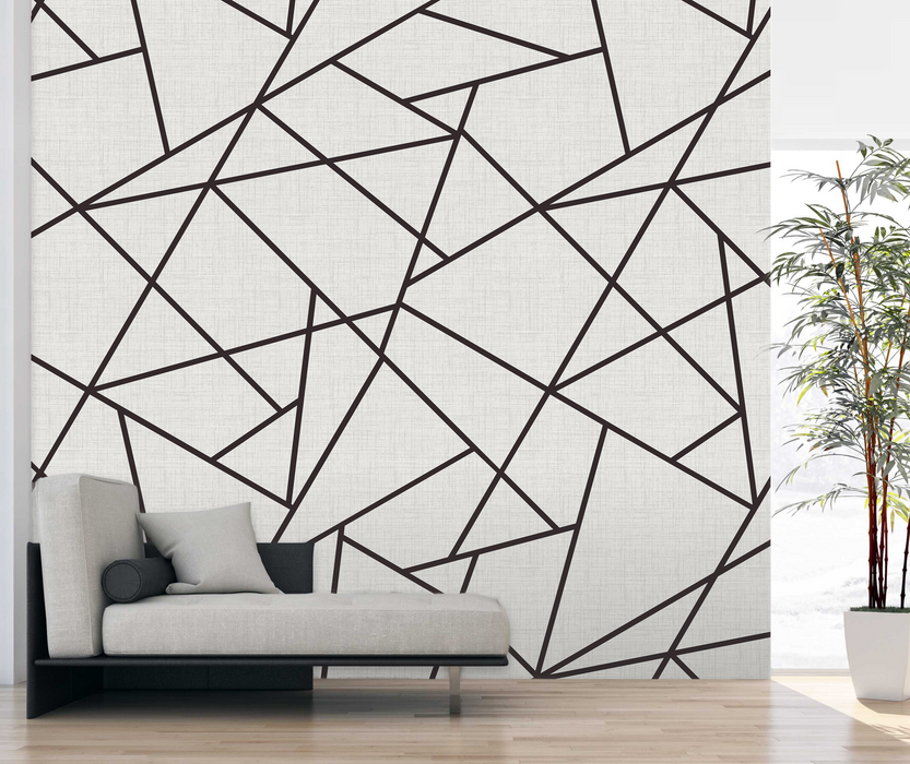 Contemporary Wall Art mural in charcoal & white