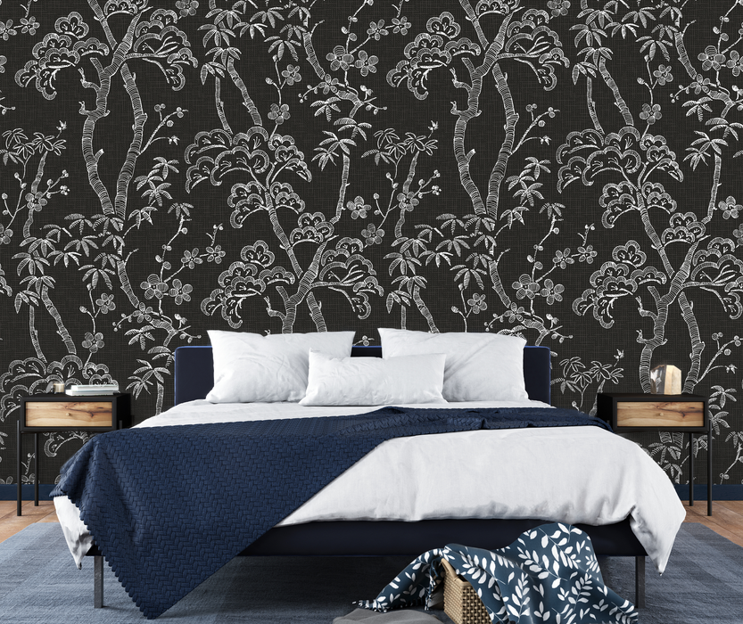 Remix Walls | Storybook Forest Mural Wallpaper in Charcoal Grey
